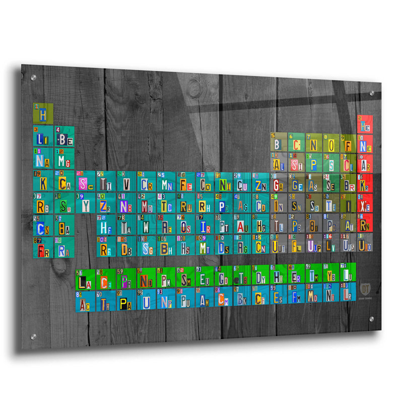 Licence - Tableau périodique sur plastique / acrylique par Design Turnpike, H 24 po x l 36 po x P 0,2 po
