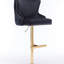 Tabouret de bar luxueux en velours à hauteur ajustable, fermeture à glissière à tête de lion dorée et dossier en losange, ensemble de 1