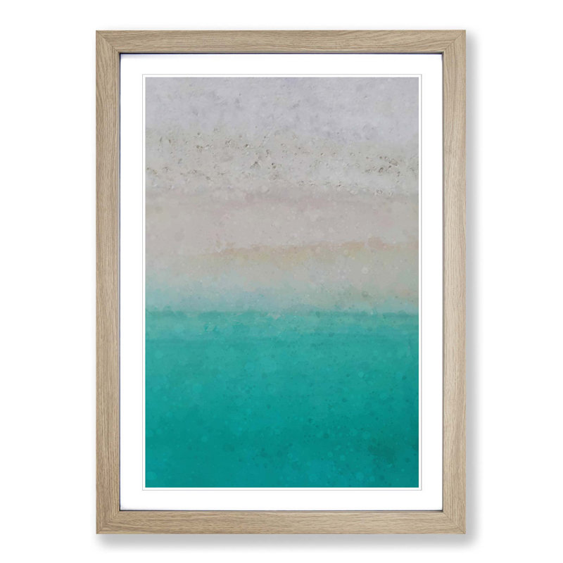 Kuramathi Beach in the Maldives - Picture Frame Graphic Art Print, 76cm H x 50cm W x 2cm D, Oak
