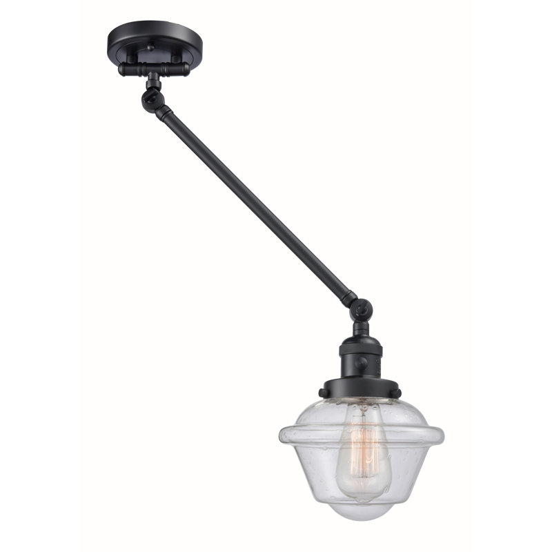 Calliope Plug-in Swing Arm Sconce, Seedy, 3.5 Watt Vintage LED Bulb, Matte Black