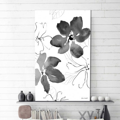 «Into Summer Black and White I», reproduction de peinture à l'aquarelle