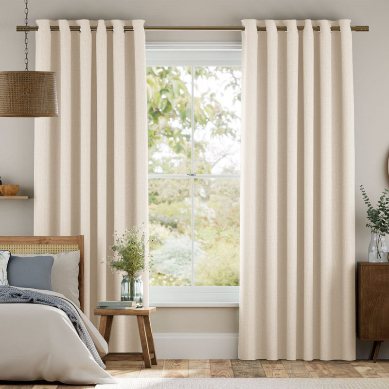 Luxury Ready Made Blackout Eyelet Thermal Curtains (Set Of 2) , 168cm Width x 137cm Drop, Cream