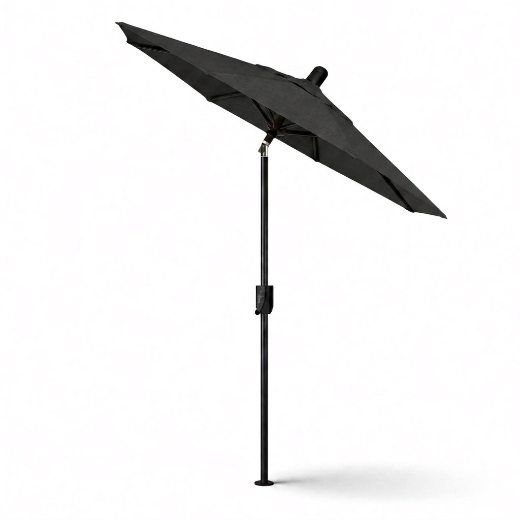Natalie 74.5'' Outdoor Umbrella, Antique Bronze, Canvas Sunflower Yellow