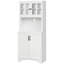 Armoire de garde-manger avec porte encadrée en verre, armoire d'entrée