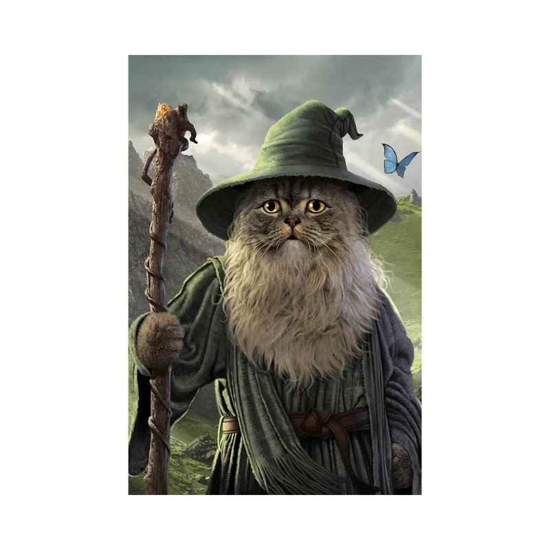 Catdalf by Vincent Hie - Print on Canvas, 66.04 cm H x 45.72 cm W x 1.91 cm D, Wrapped Canvas