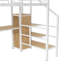 Lit mezzanine double en métal avec bureau, petite armoire et rangement à DEL-201416201