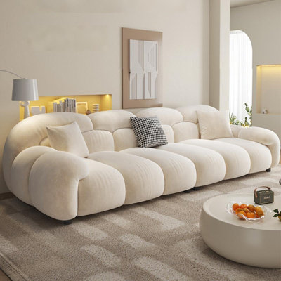 Coussin modulaire beige en polyester
