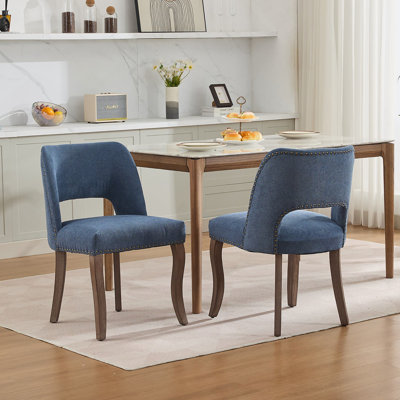 Ensemble de 2 chaises de salle à manger en bois, chaise d'appoint rembourrée moderne pour la salle à manger de cuisine