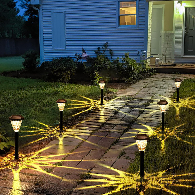 12-Pack Solar Outdoor Landscape Lights, Upgraded Waterproof Solar Lights for Garden and Yard, Warm White Solar Powered Pathway Lighting for Patio