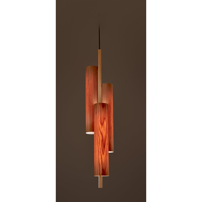 Black Note 3 - Light LED Pendant, Natural Cherry, Matte Black