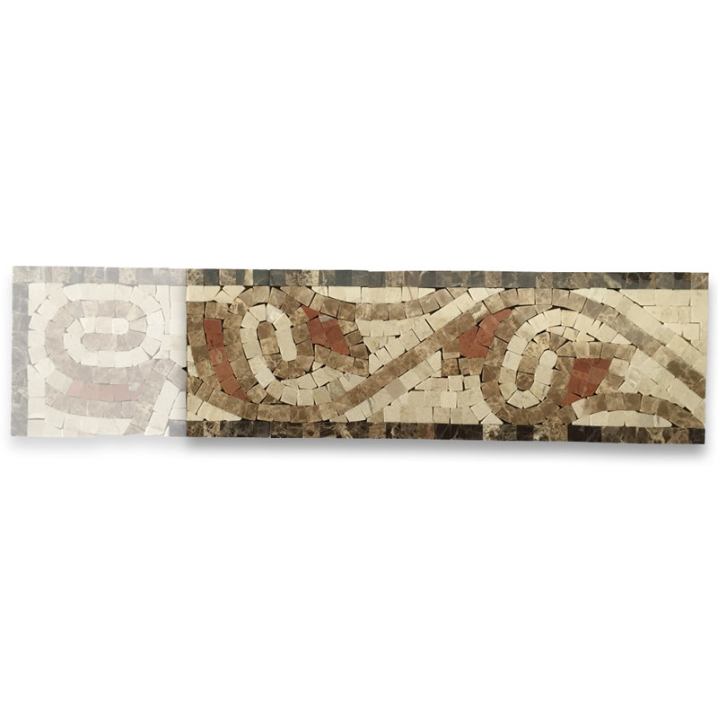 Carrelage mural en mosaïque 8 po x 20 po, Brun / Rouge / Beige