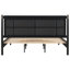 Solid Wood King Bed, Heavy Duty 600 Lbs Support, No Box Spring Needed, Upholstered Headboard With Metal Handles-79531795-79531792