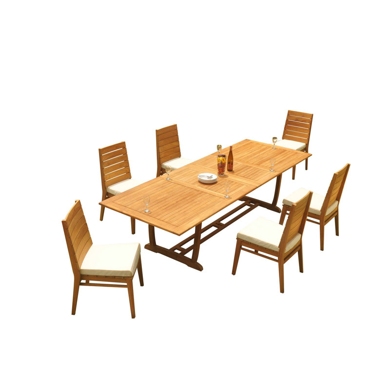 Outdoor 7 - Piece Teak Dining Set