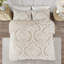 Édredon 3 pièces en chenille de coton, double / grand, lit double / grand taupe Tranquility-124253876