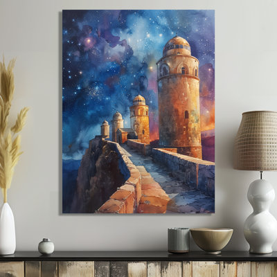 Bleu, jaune, étoile, sanctuaire, observatoire, art mural