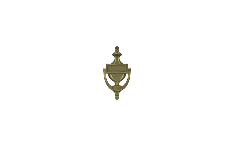 Deltana DKR75U10B Door Knocker; Victorian Rope; Oil Rubbed Bronze Finish, Antique Brass