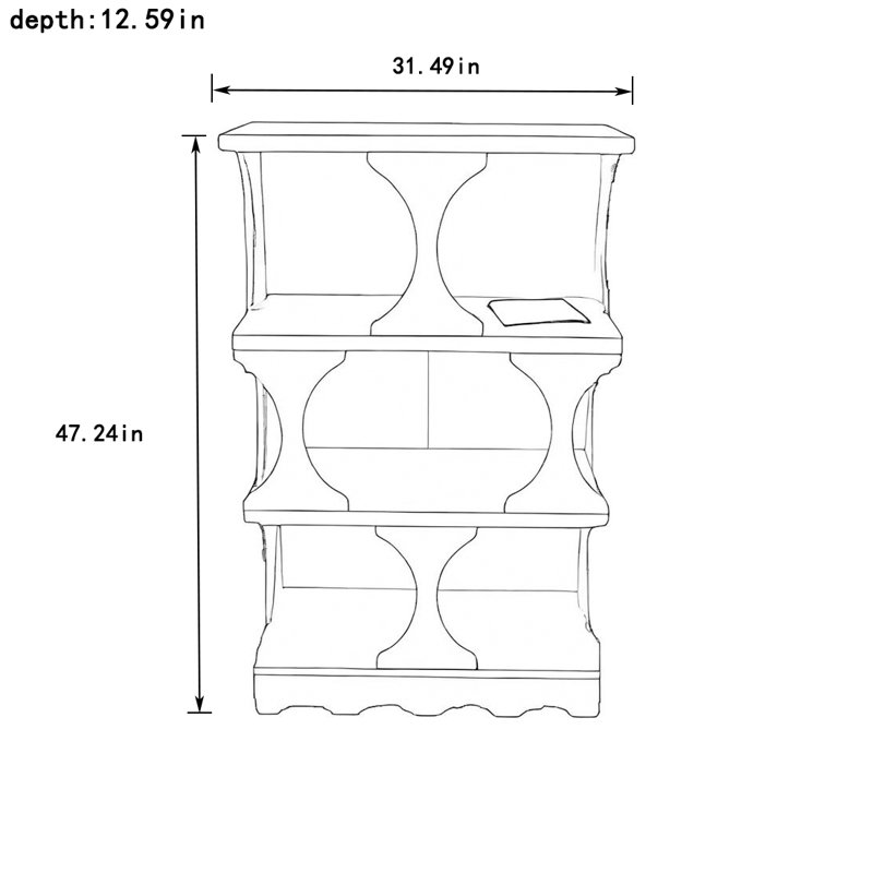 Armoire latérale rétro en bois massif