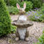 Ornement en forme de lapin en magnésium tenant un lapin de jardin peint à la main
