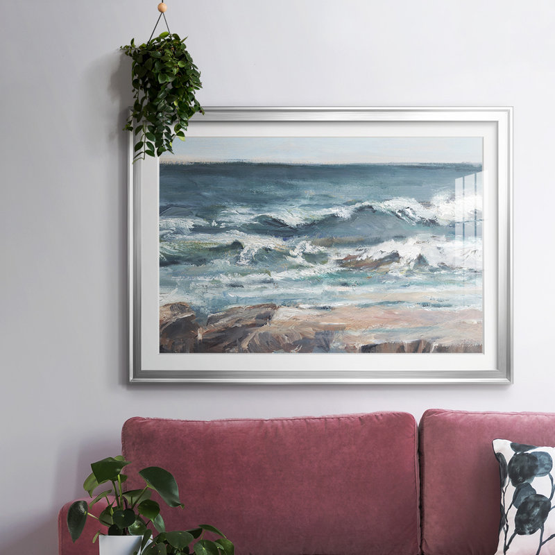 Ocean Breakers II, reproduction d'art encadrée, Argent, H 19 po x l 27 po x P 1,5 po