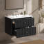 Meuble-lavabo mural moderne de 76,4 cm (30,08 po) avec tiroirs à fermeture amortie et lavabo en céramique