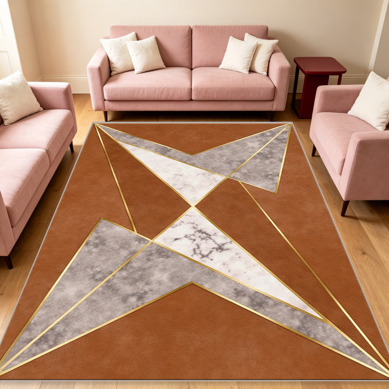 Rust Marble Star carpet-easy to clean, machine-washable, soft and comfortable; suitable for door mats, kitchens, living rooms, bedrooms, corridors, and laundry areas. Easy to clean, durable carpet for home decoration.