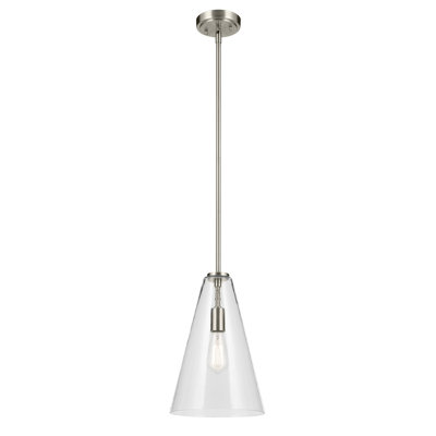 15.25" 1-Light Cone Pendant with Clear Glass