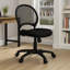 Chaise de bureau sans accoudoirs Lene, filet noir respirant, siège réglable