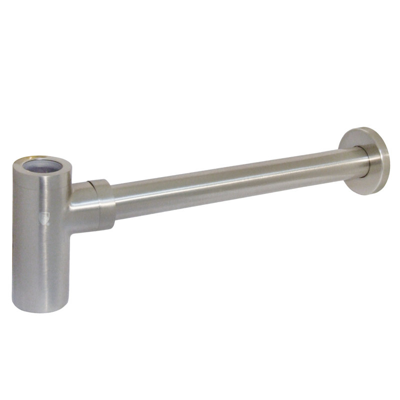 Kingston Brass Trimscape 1-1/4 Inch O.D. Brass Round Bottle Trap, Brushed Nickel
