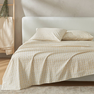 100% Cotton Percale Floral Printed Cool & Crisp Sheet Set