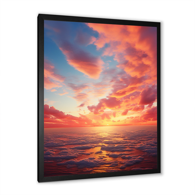 «Tillery Ocean Sunrise» sur toile, Cadre photo noir, H 20 po x l 12 po x P 1 po