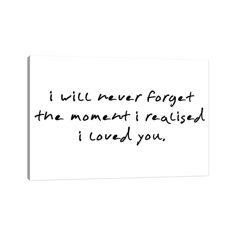 I Will Never Forget The Moment I Realised by Pixy Paper - Wrapped Canvas Print, 20.32 cm H x 30.48 cm W