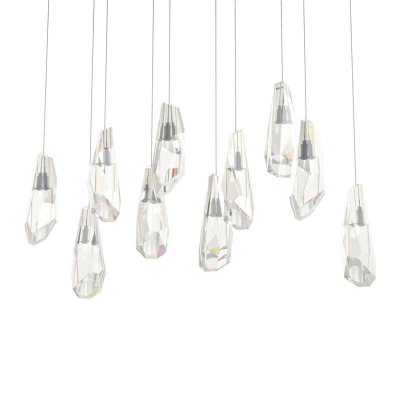 Luma 10 - Light Crystal Pendant, 130" H, Black