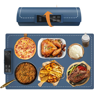 Warming Mat For Food Electric Warming Tray Food Warming Mat For Buffet Party High-tech Graphene Heating Film Adjustable Temperature And Timer, 10s Fast Full Surface Heating Mat For Food 24x15in