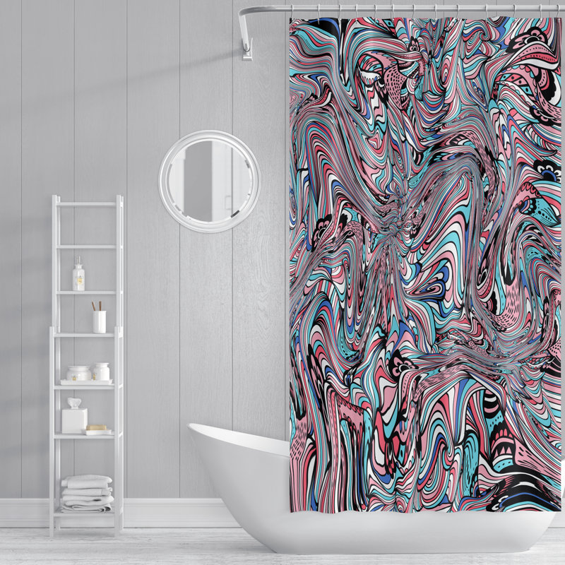 Abstract Shower Curtain, 93" H x 70" W