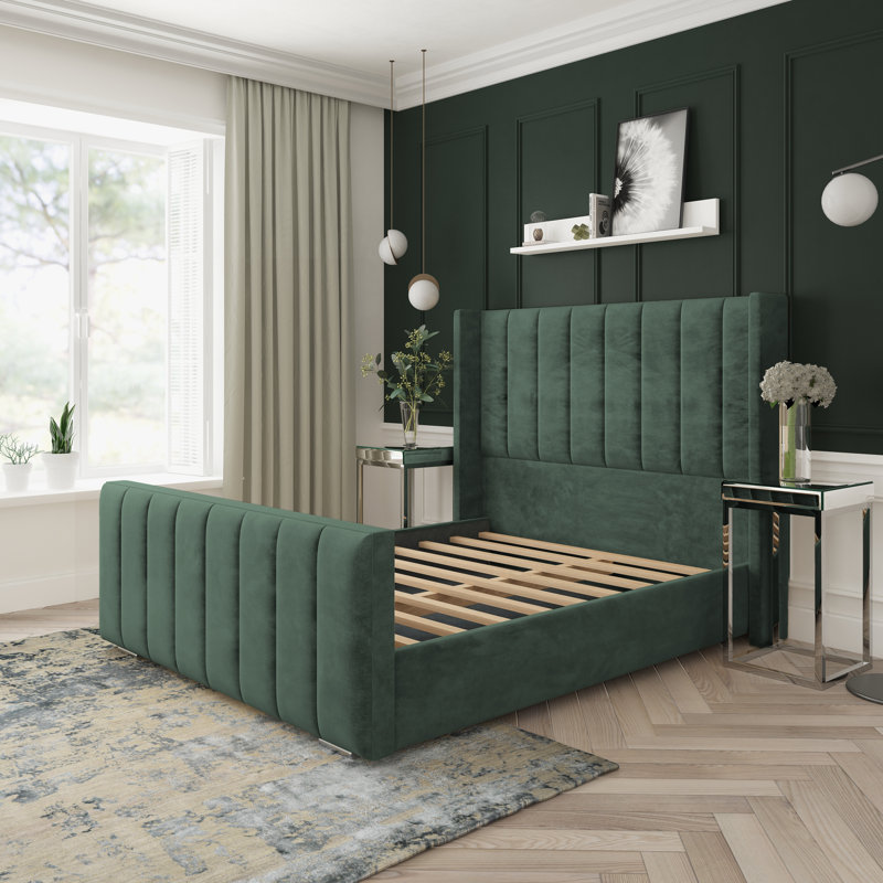 Willow Conistan Upholstered Bed Frame, Double (4'6), Green