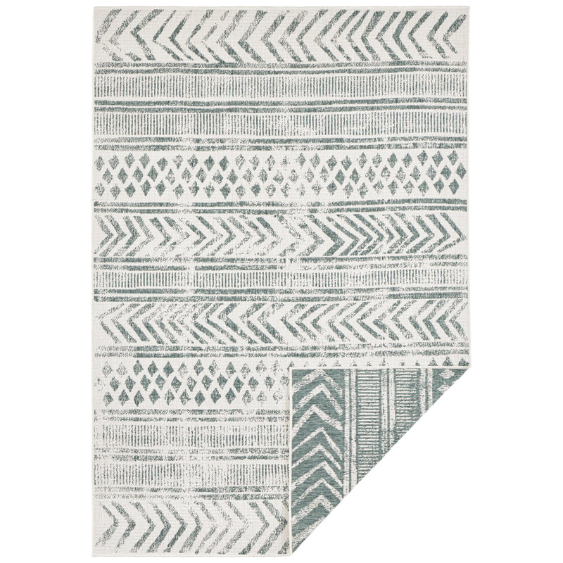 Biri Flatweave Green Rug, Rectangle 160 x 230cm