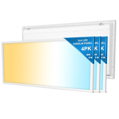 2x4 LED Flat Panel Light, UGR is less than 19 Anti-Glare, 3000-5000K, 50/60/70/90W Selectable, Up to 10000LM, 120-277V, 0-10V Dimmable LED Drop Ceiling Light Fixture for Office, UL&ETL Listed