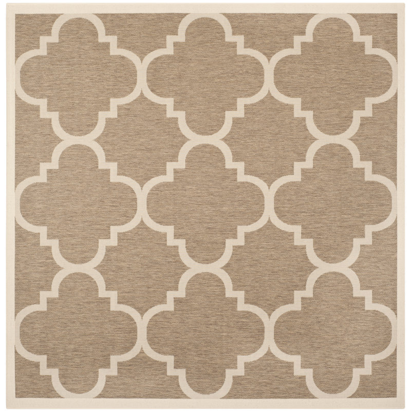 Herefordshire Performance Geometric Indoor/Outdoor Area Rug, Square 7'1