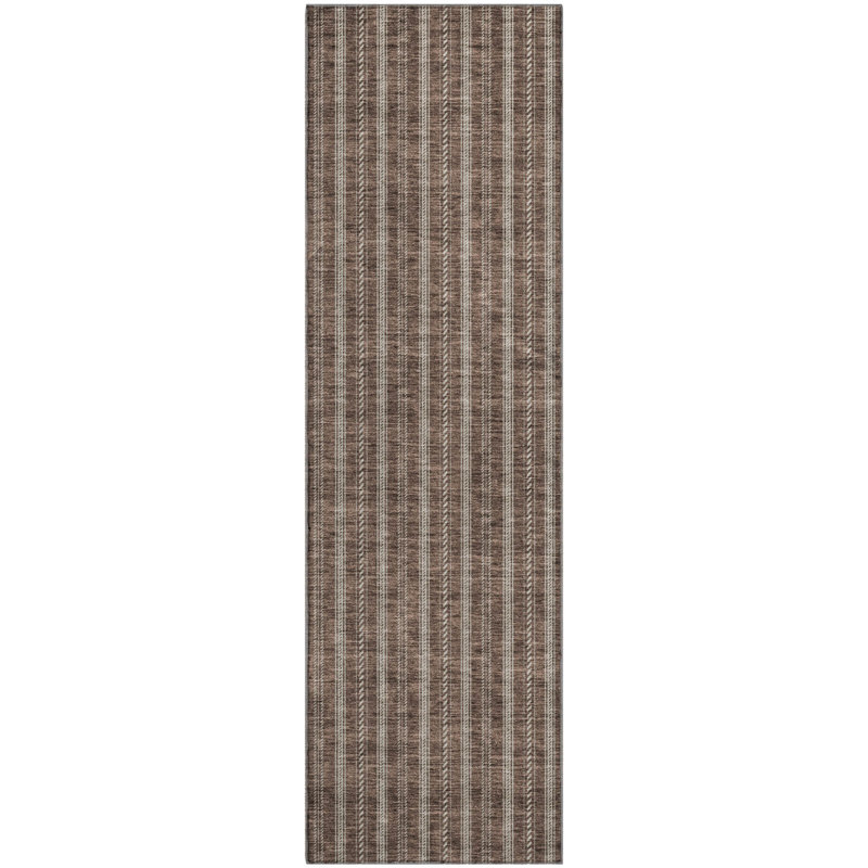 Premium Machine Washable Prisco Brown Rug, Runner 2'3" x 7'6"
