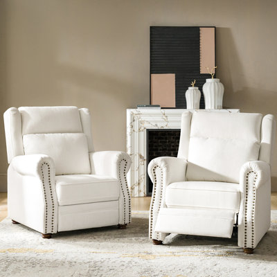Gunthrop 36''W Traditional Manual Push Back Recliner with Rolled Arms(Set of 2)