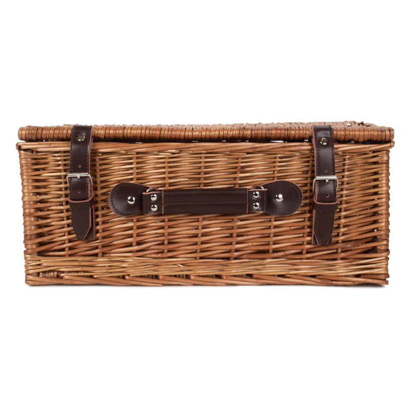 Wicker Empty Hamper Basket, 19cm H x 46cm W x 30cm D, Double Steamed