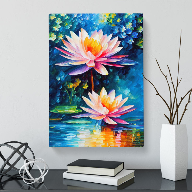 CAN-V0523-2831X Water Lily Flower Vol.2 - Wrapped Canvas Print, 50cm H x 35cm W x 3cm D