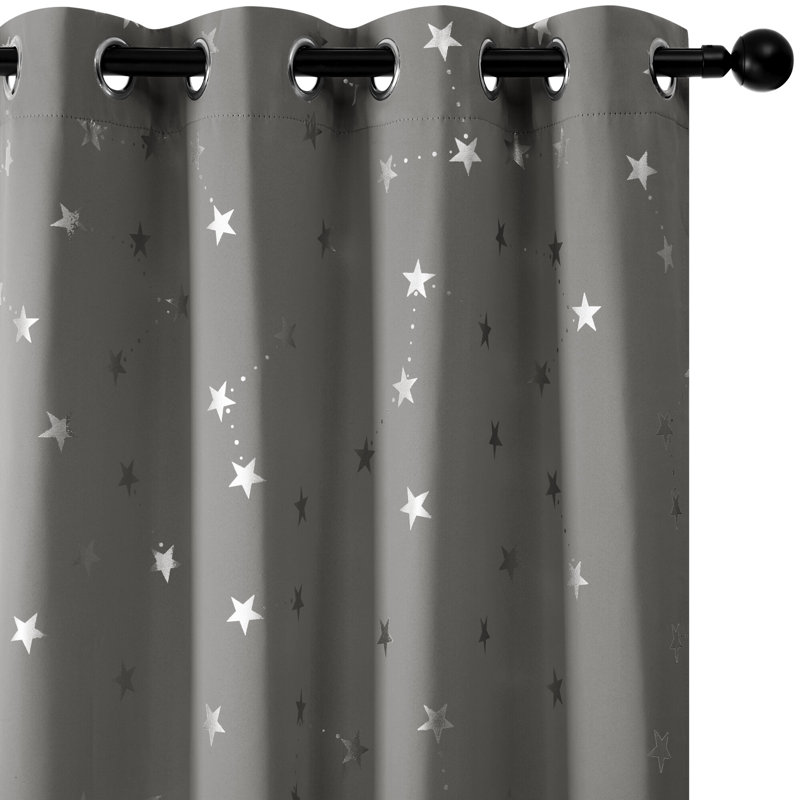 Raimah Blackout Curtain Pair, Light Grey, 46cm Width x 138cm Drop