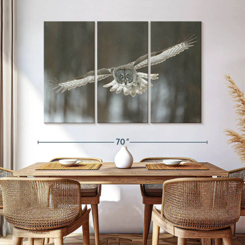 Flying Great Gray Owl, 32" H x 50" W
