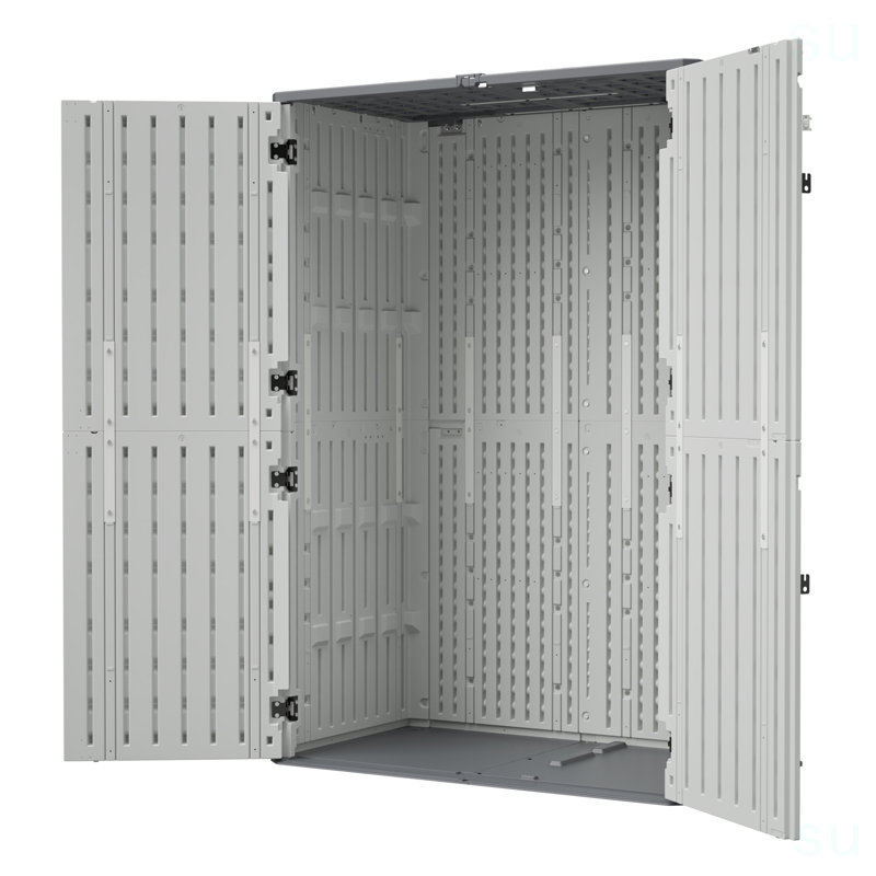 Rangement pour équipement de jardin en résine antirouille - résistant aux intempéries, spacieux, résistant aux rayons UV, non cloisonné