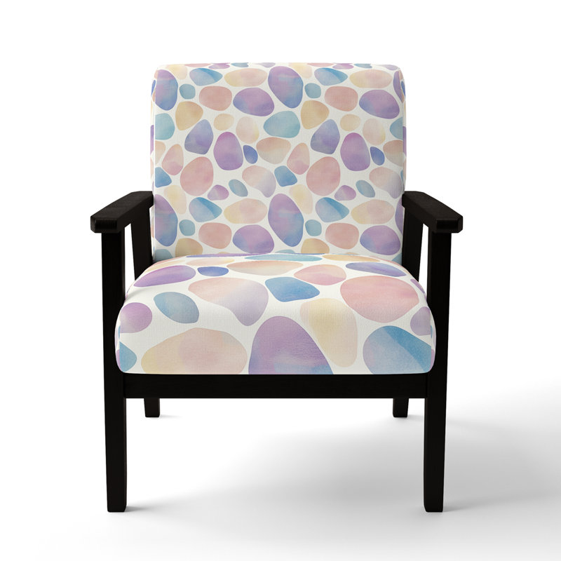 Chaise rembourrée Teens Organic Shapes, Accoudoirs carrés noirs