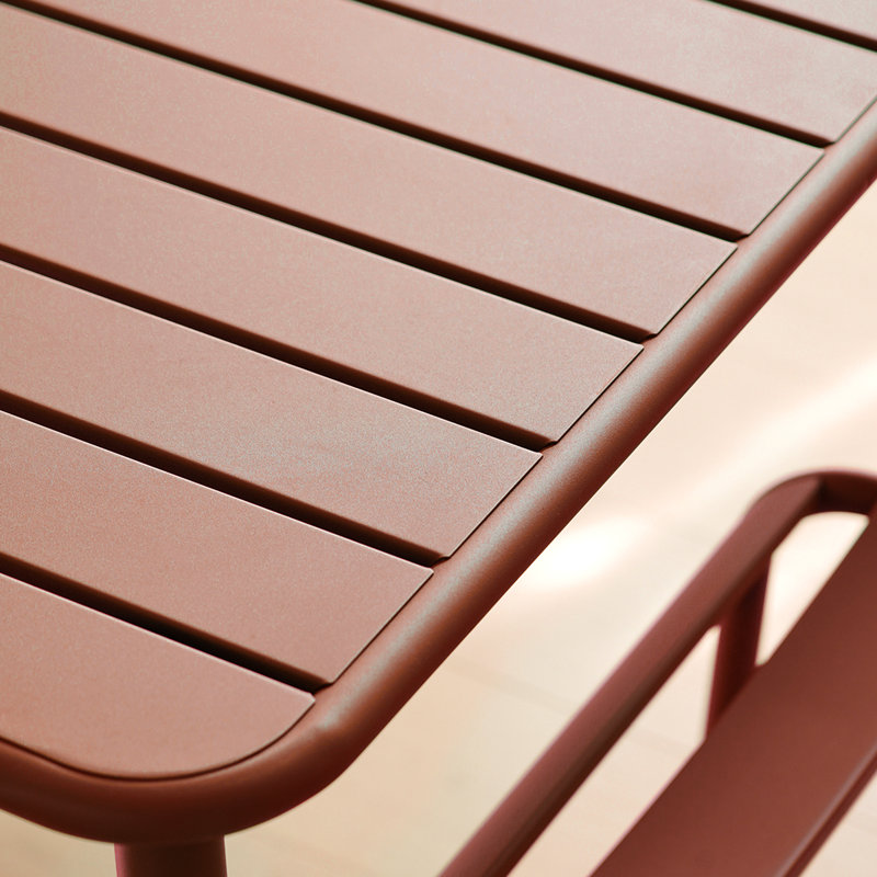 Table de salle à manger d'extérieur moderne moderne pour le jardin, le patio et le balcon - Table de loisirs imperméable rouge pour la cour de la Villa | Idée de cadeau