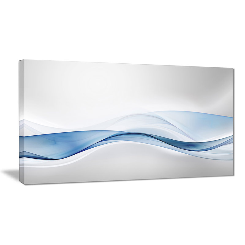 Toile abstraite murale, impression de vague d'eau 3D - Vague d'eau 3D, H 18 po x l 34 po x P 1 po, Toile tendue
