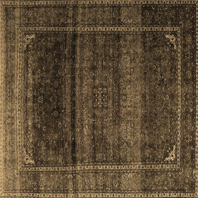 Tapis oriental en laine / polyester Hadewig en laine / polyester brun / vert / noir