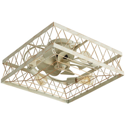 Drane 19.7in White Gold Ceiling Fan with Remote Control and Light Kit Included